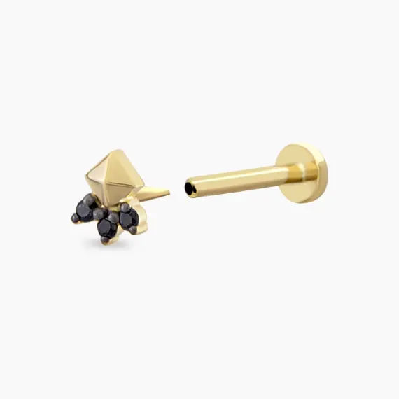 Hydra Black Diamond Yellow Gold Piercing - 3
