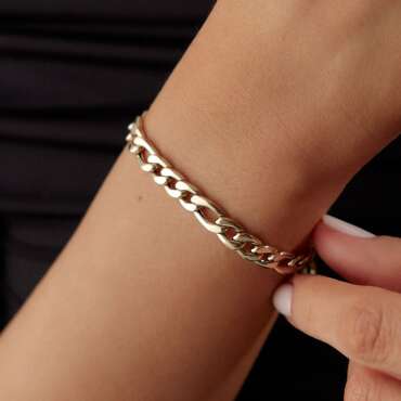 Hollow Gold Gurmet Bileklik - NEV JEWELLERY (1)