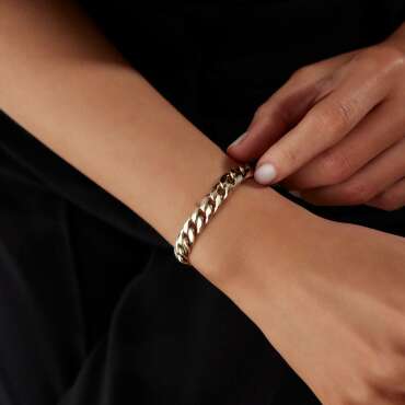 Hollow Gold Gurmet Bileklik - NEV JEWELLERY