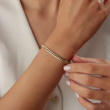 Hollow Gold Gurmet Bileklik - NEV JEWELLERY (1)