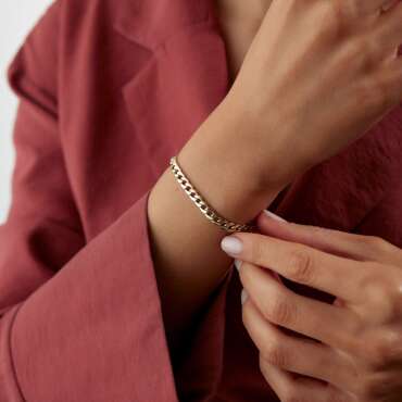 Hollow Gold Gurmet Bileklik - NEV JEWELLERY (1)