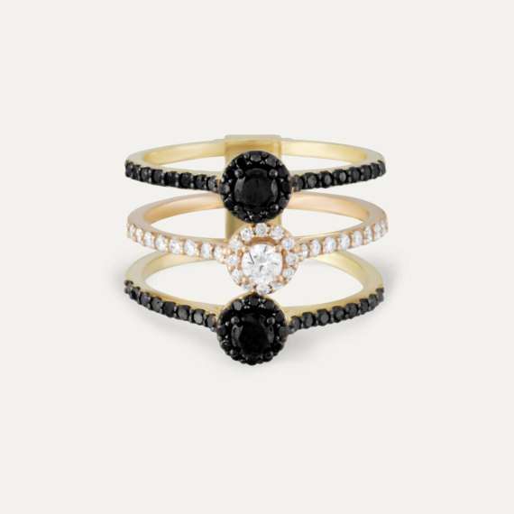 Irish 1.14 CT Diamond and Black Diamond Ring - 3