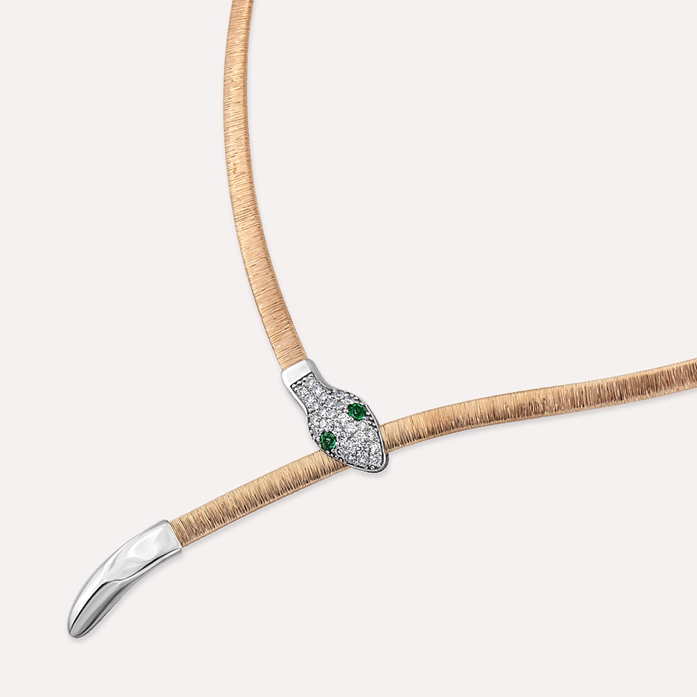 Italian 0.58 Emerald and Diamond Necklace - 2