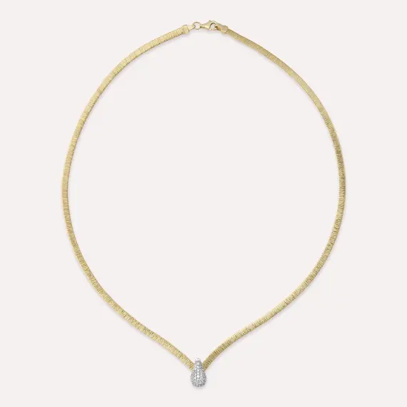 Italian Drop Model Yellow Gold Necklace - 3