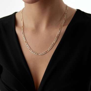 İtalyan Ataç Tasarım Kolye 50 Cm - NEV JEWELLERY