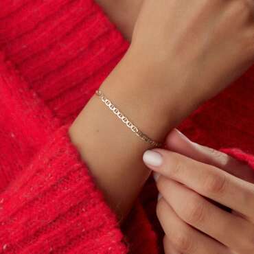 İtalyan Oval Çizgi Tasarım Bileklik - NEV JEWELLERY (1)