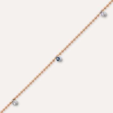 Jane 0.06 CT Pırlanta ve Safir Taşlı Rose Altın Bileklik - Nev Jewellery (1)