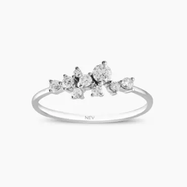 Jasmine Pırlanta Taşlı Beyaz Altın Yüzük - Nev Jewellery (1)