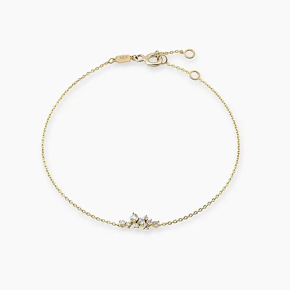 Jasmine 0.29 CT Pırlanta Taşlı Sarı Altın Bileklik - 1