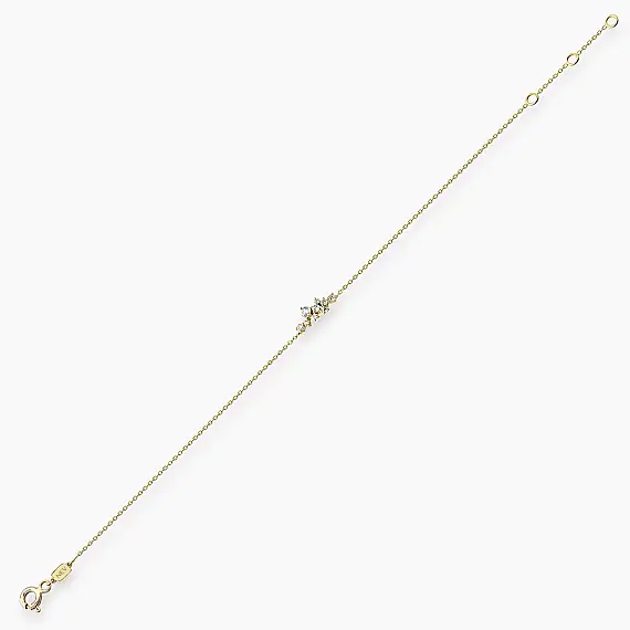 Jasmine 0.29 CT Pırlanta Taşlı Sarı Altın Bileklik - 2