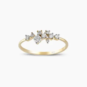Jasmine Pırlanta Taşlı Sarı Altın Yüzük - Nev Jewellery (1)