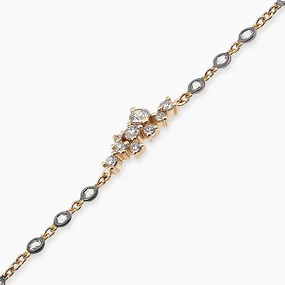 Jasmine 0.50 CT Elmas ve Pırlanta Taşlı Rose Altın Bileklik - 3