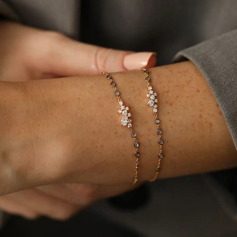 Jasmine 0.50 CT Rose Cut Diamond and Diamond Rose Gold Bracelet - Nev Jewellery (1)