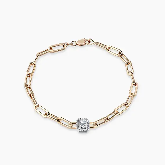Jesse 0.21 CT Pırlanta Taşlı Rose Altın Bileklik - 2