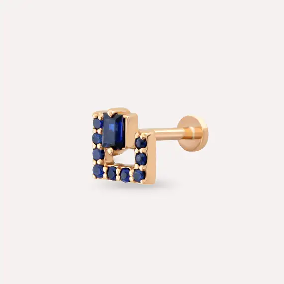 Jill Blue Sapphire Rose Gold Piercing - 1