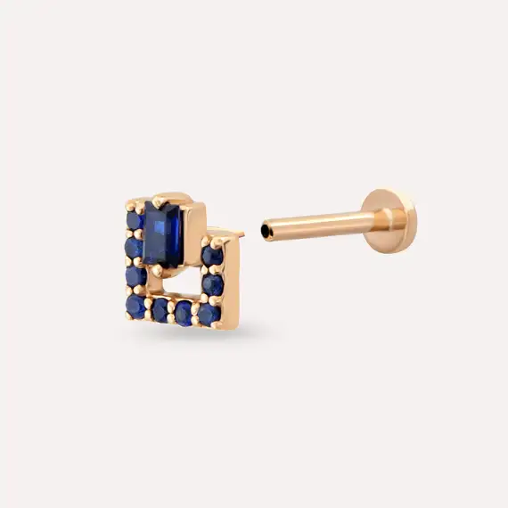 Jill Blue Sapphire Rose Gold Piercing - 4