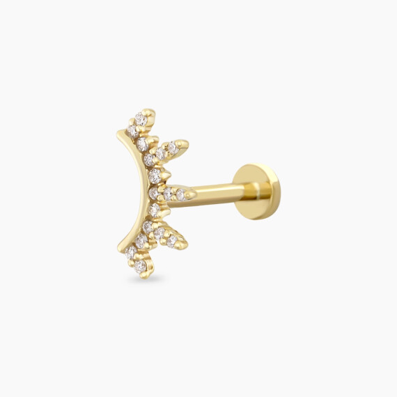 Kaia Diamond Yellow Gold Piercing - Nev Jewellery