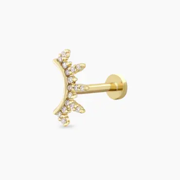 Kaia Pırlanta Taşlı Sarı Altın Piercing - Nev Jewellery (1)