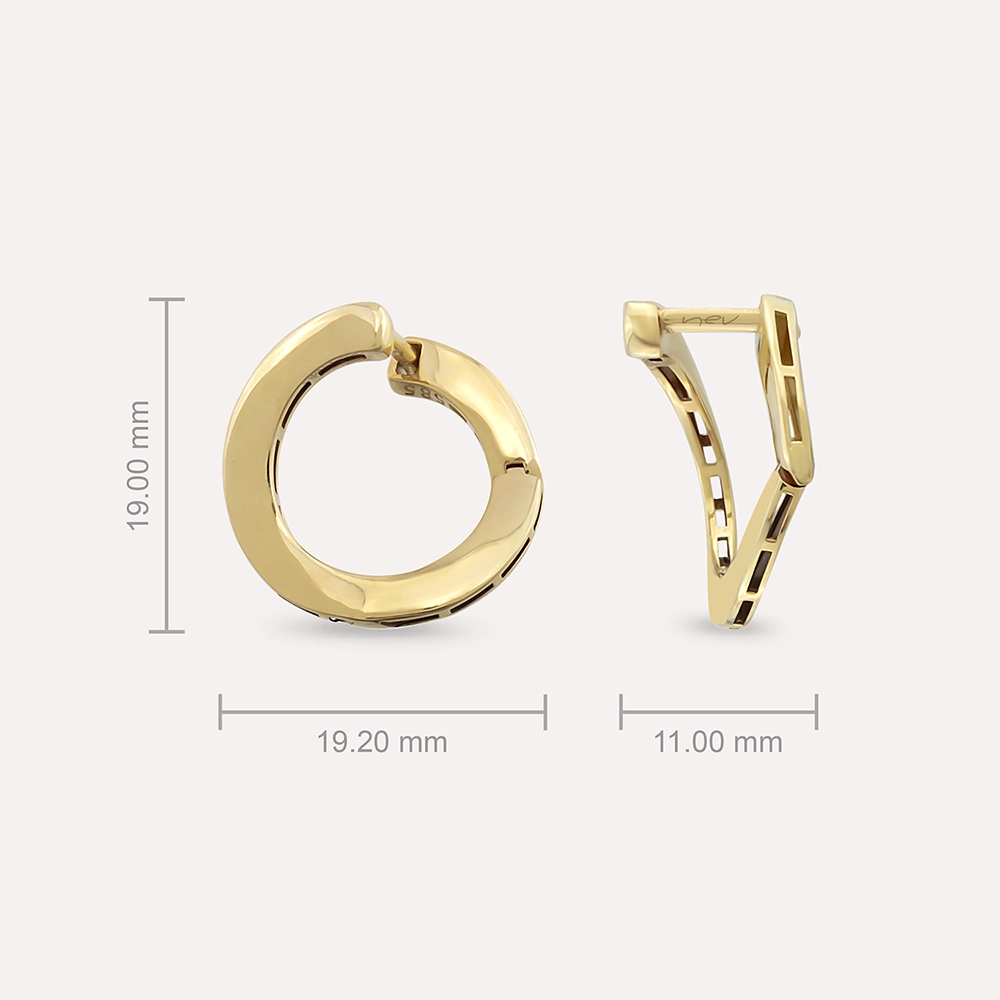Kalisa Yellow Gold Hoop Earring - 3