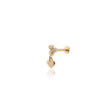 Kalp Damla Taşlı Piercing - NEV JEWELLERY (1)