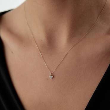 Kalp Taşlı Kolye - NEV JEWELLERY