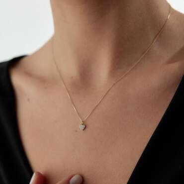 Kalp Taşlı Kolye - NEV JEWELLERY (1)