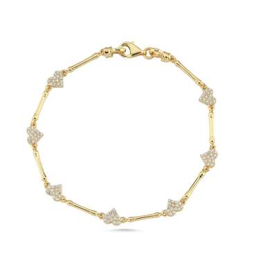 Kalp Taşlı Tasarım Bileklik - NEV JEWELLERY