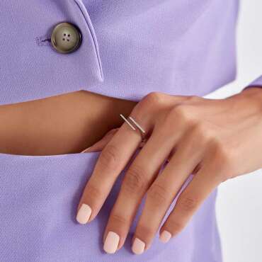 Keen 0.05 CT Pırlanta Taşlı Beyaz Altın Yüzük - Nev Jewellery (1)