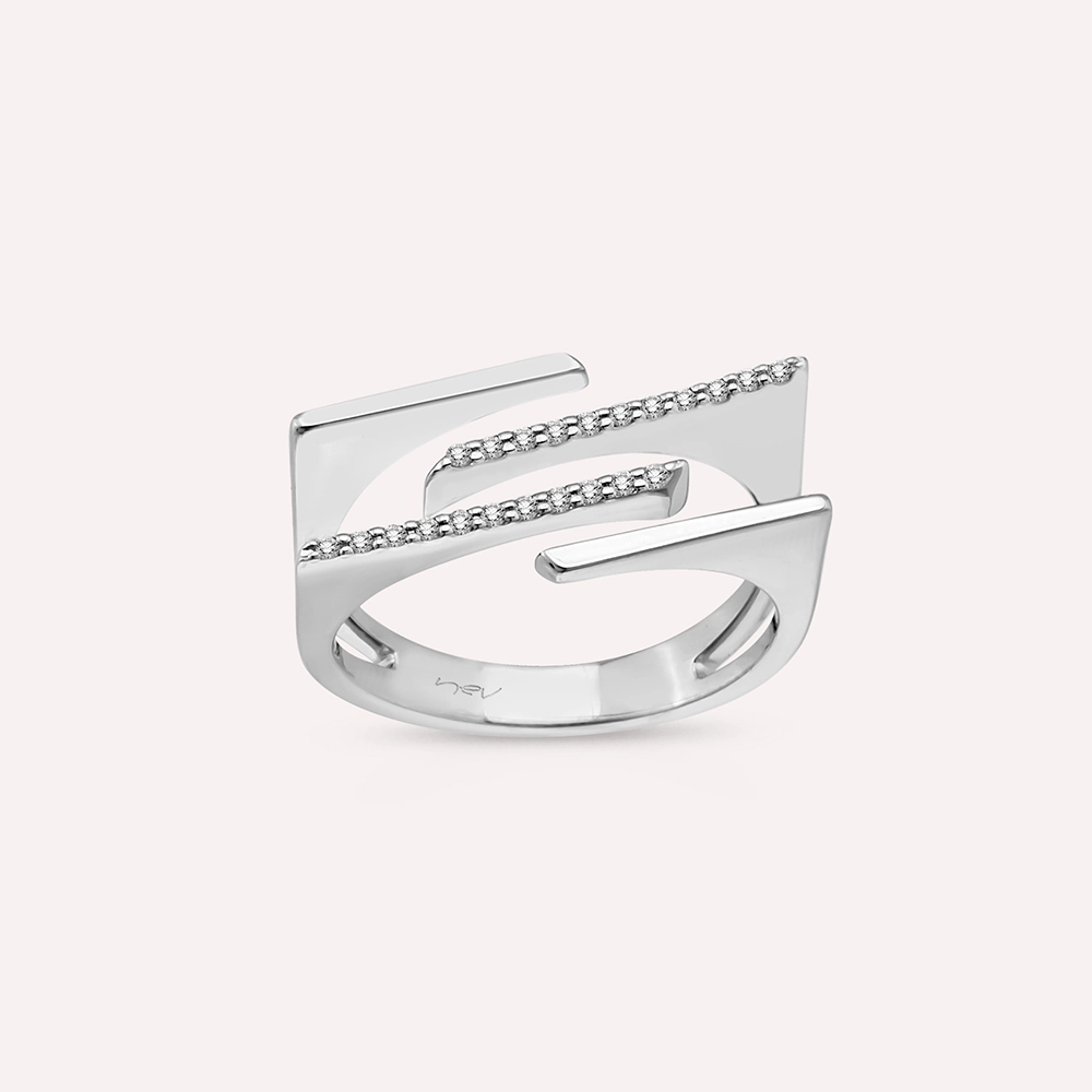 Keen 0.11 CT Pırlanta Taşlı Beyaz Altın Yüzük - Nev Jewellery (1)