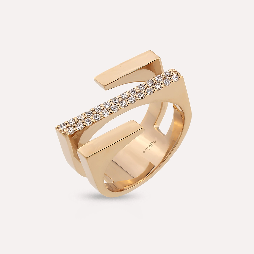 Keen Bold 0.27 CT Diamond Rose Gold Ring - 3