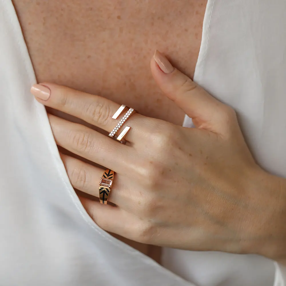 Keen Bold 0.27 CT Pırlanta Taşlı Rose Altın Yüzük - Nev Jewellery (1)