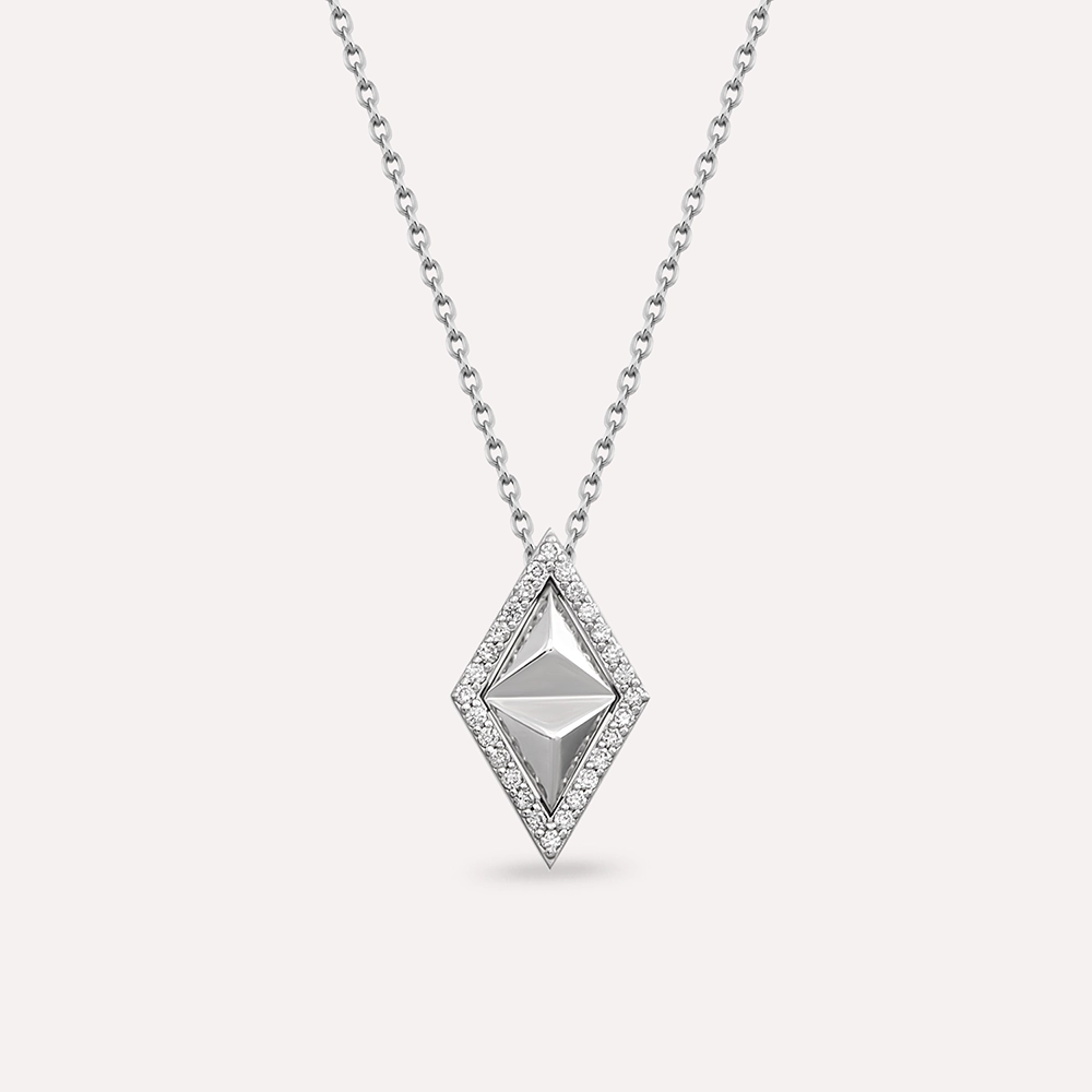 Kiara 0.13 CT Pırlanta Taşlı Beyaz Altın Kolye - Nev Jewellery (1)