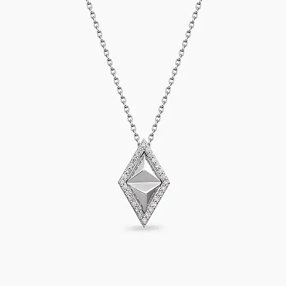Kiara 0.13 CT Pırlanta Taşlı Beyaz Altın Kolye - 2
