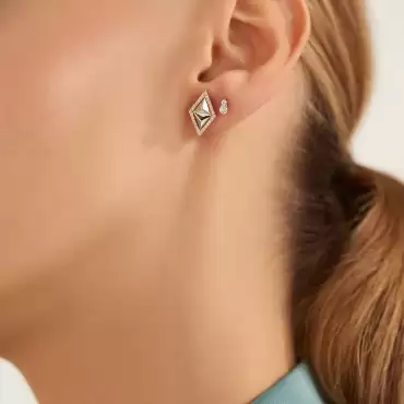 Kiara 0.28 CT Pırlanta Taşlı Rose Altın Küpe - Nev Jewellery (1)