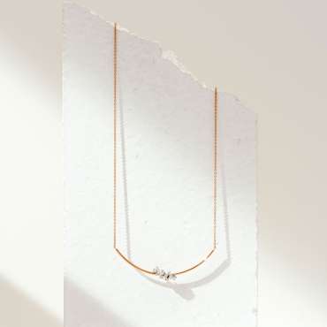 Kleio 0.37 CT Pırlanta Taşlı Rose Altın Kolye - Nev Jewellery