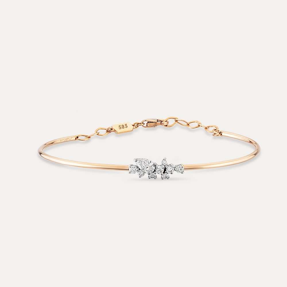 Kleio 0.44 CT Pırlanta Taşlı Rose Altın Bileklik - Nev Jewellery (1)