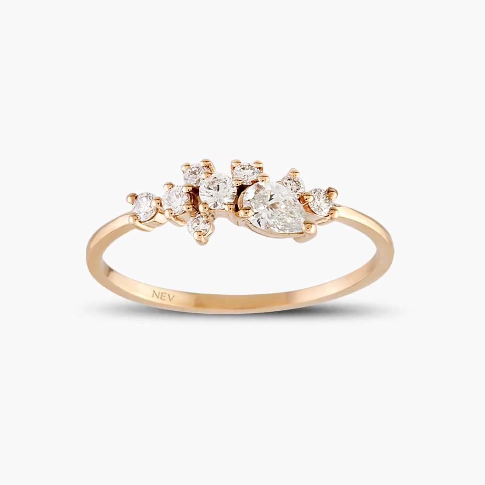 Kleio 0.46 CT Pırlanta Taşlı Rose Altın Yüzük - 1