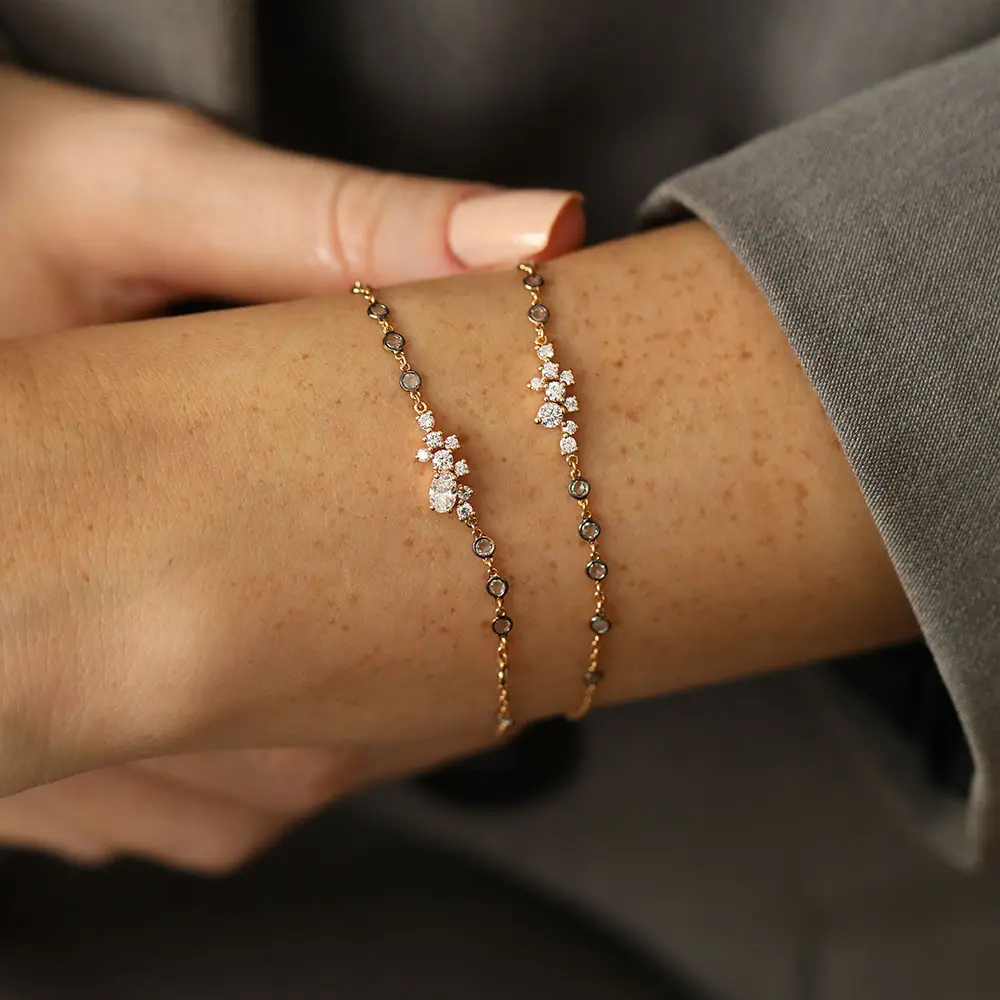 Kleio 0.61 CT Diamond and Rose Cut Diamond Rose Gold Bracelet - Nev Jewellery (1)