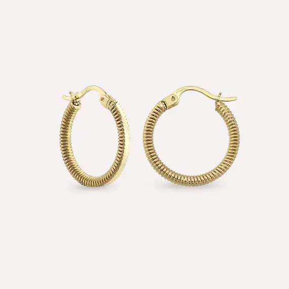 Koen Yellow Gold Hoop Earring - 1