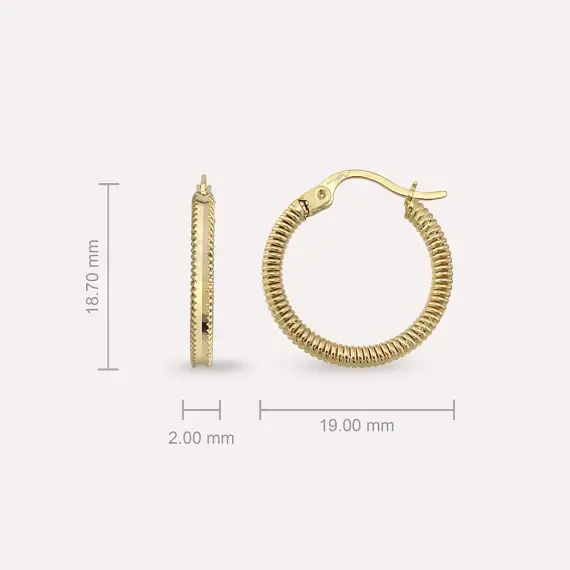 Koen Yellow Gold Hoop Earring - 3