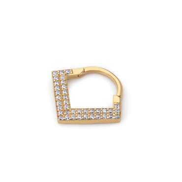 Köşeli Baget Taşlı Helix - NEV JEWELLERY