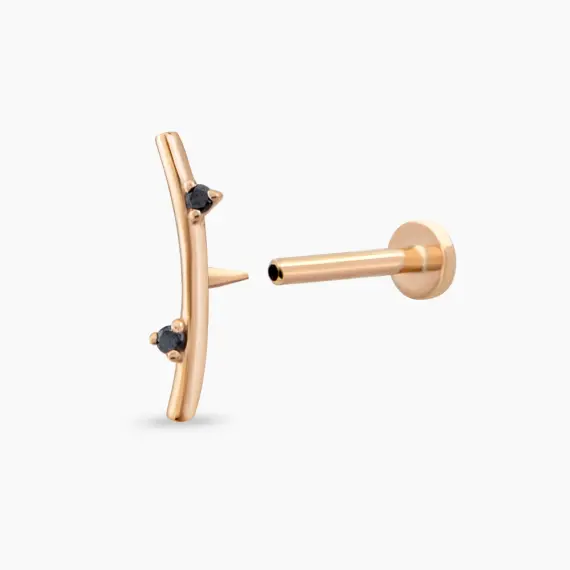 Koza Black Diamond Rose Gold Piercing - 4
