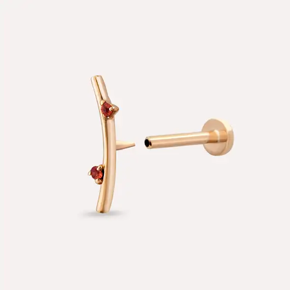 Koza Orange Sapphire Rose Gold Piercing - 4