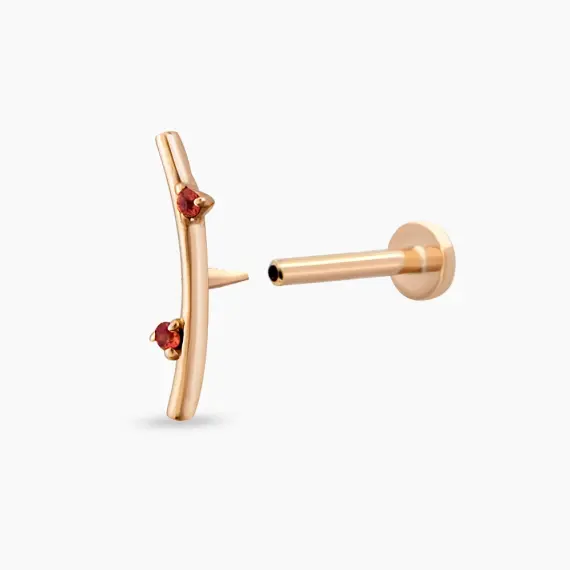 Koza Orange Sapphire Rose Gold Piercing - 4