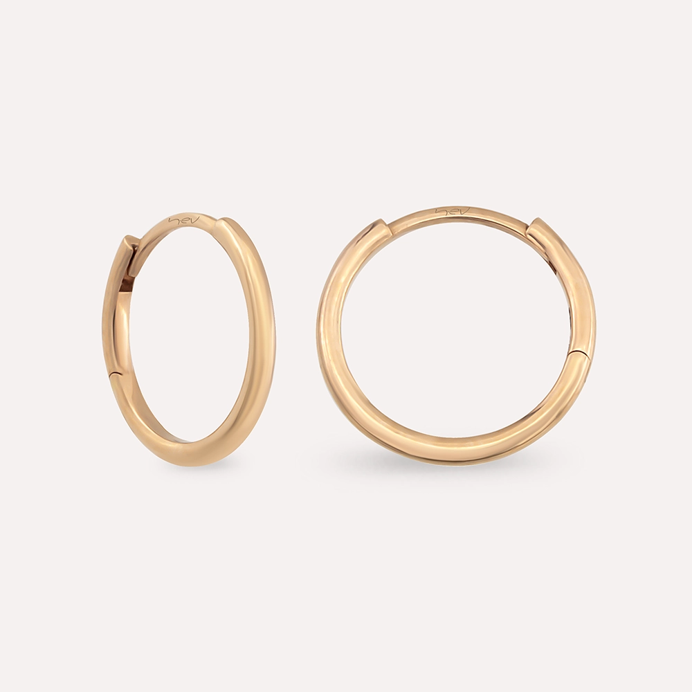 Küçük Boy Rose Altın Halka Küpe - Nev Jewellery (1)