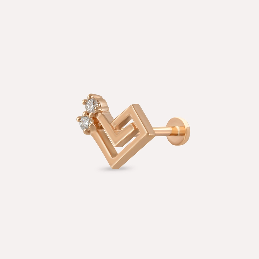 Labyrinth Diamond Rose Gold Piercing - 1