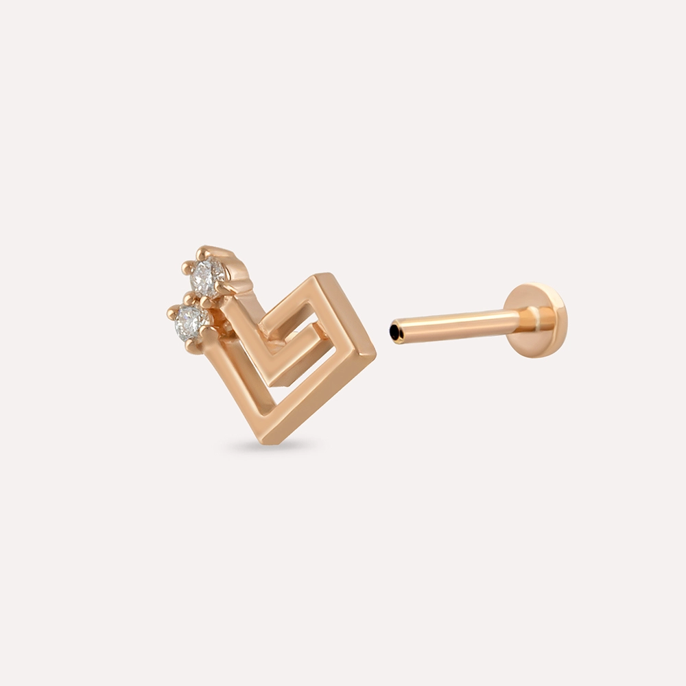 Labyrinth Diamond Rose Gold Piercing - 4