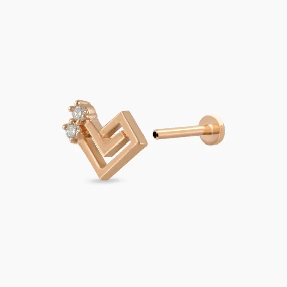 Labyrinth Diamond Rose Gold Piercing - 4