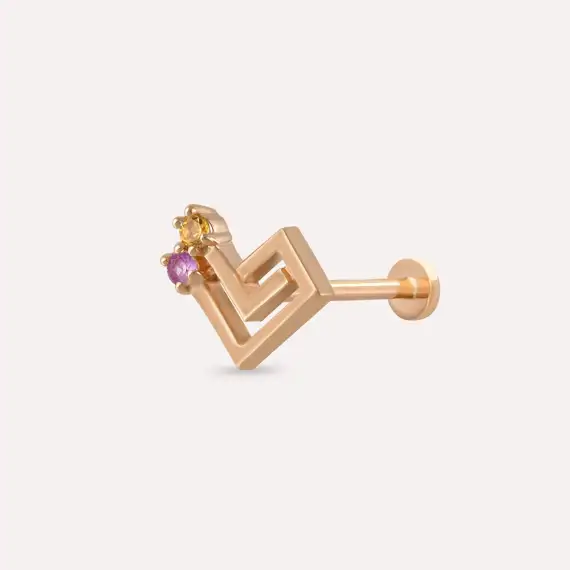 Labyrinth Multicolor Sapphire Rose Gold Piercing - 1