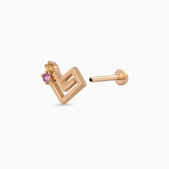 Labyrinth Multicolor Sapphire Rose Gold Piercing - 4